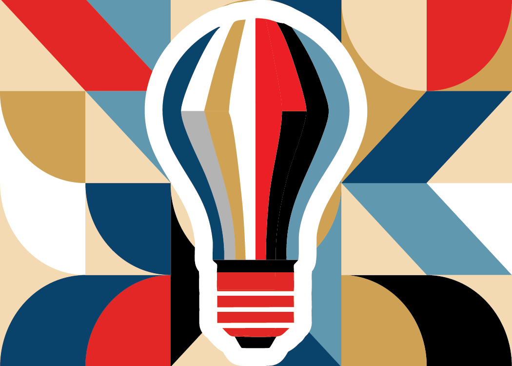 Bauhaus pattern depicting a light bulb.