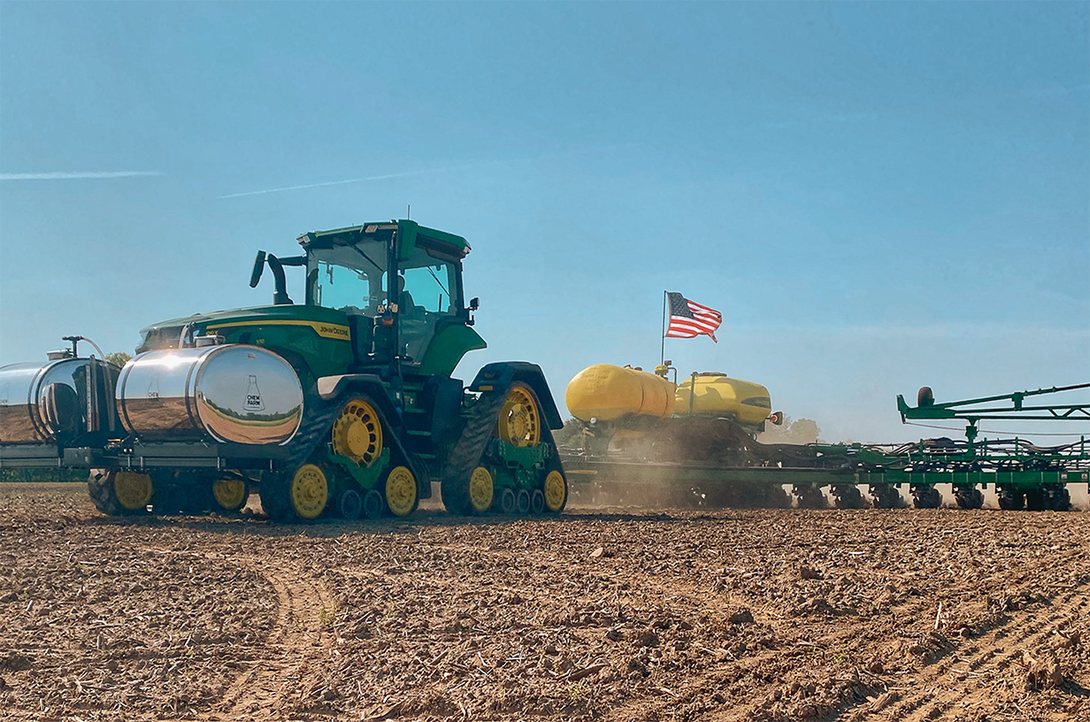 Tractor prepping the fields.